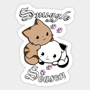 Cute Cat Cubs Adorable Kittens & Quote Winter Babies Snuggle Season Gift Sticker